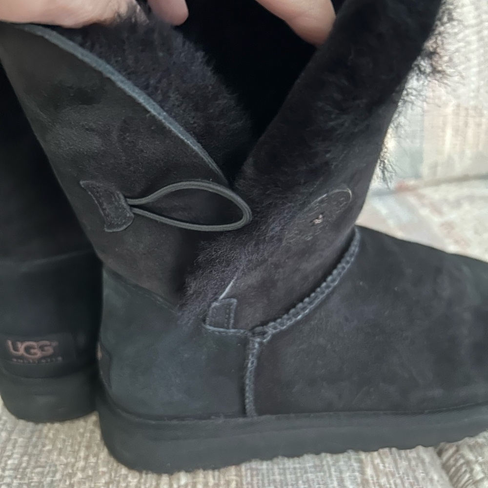 UGG Black Suede Bailey Button II Boots - Picture 7 of 12